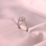 Moissanite Five-Stone Ring – Oval Center, Rhodium-Plated 925 Sterling Silver - Image 2