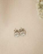 Moissanite Silver Stud Earrings 5mm - Image 4