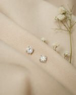 Moissanite Silver Stud Earrings 5mm - Image 2